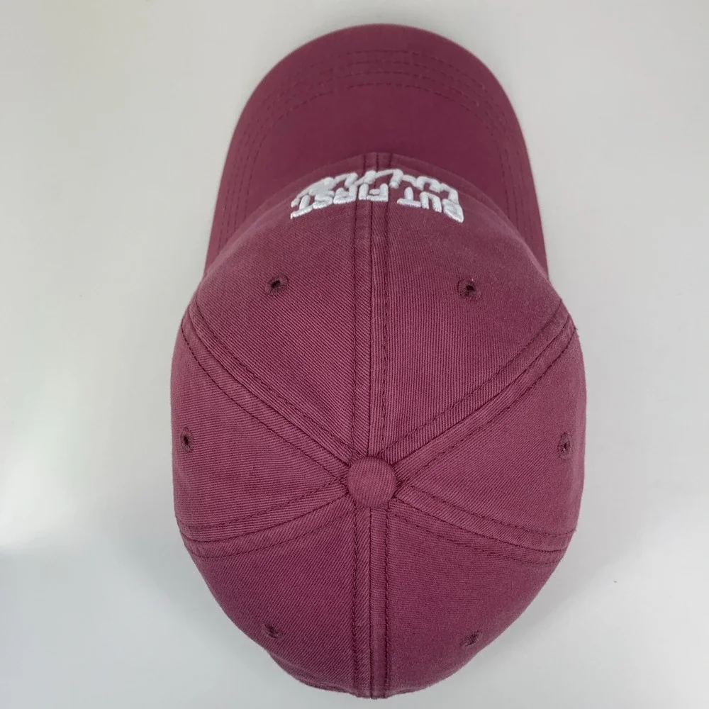 But First, Wine Hat State Of Mine Red Adjustable Strapback OSFM Baseball Cap